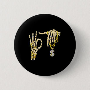 67 Six Seven Meme Nyhet Skelett Hand Bling Chaj Knapp