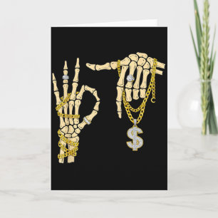 67 Six Seven Meme Nyhet Skelett Hand Bling Chaj Kort