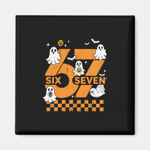 67 Six Seven Meme Rolig 6 7 Matchande Halloween Magnet