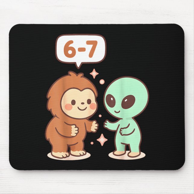67 Six Seven Meme Rolig Bigfoot Alien Sasquatch Uf Musmatta (Framsidan)