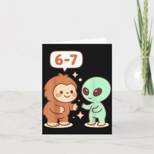 67 Six Seven Meme Rolig Bigfoot Utomjording Sasqua Tack Kort