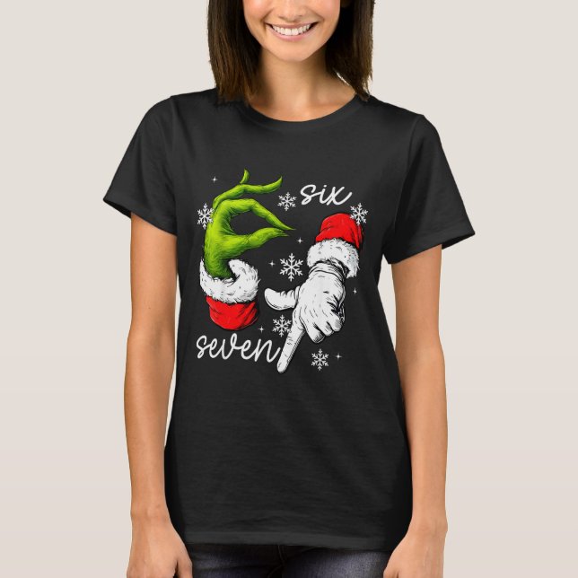 67 Six Seven Meme Santa Hand Christmas Funny Gen A T Shirt (Framsida)