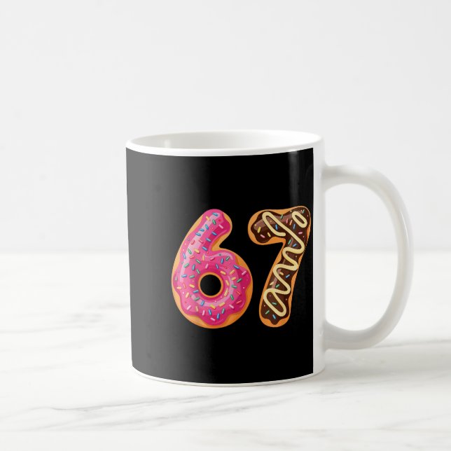 67 Six Seven Munk Meme Rolig Söt Strössel  Kaffemugg (Höger)
