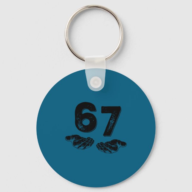 67 Six Seven Rolig 6 7 Meme Gen Alpha Slang 6 7 Ha Nyckelring (Framsida)