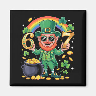 67 Six Seven Rolig 6 7 Meme St Patricks Day Leprec Magnet