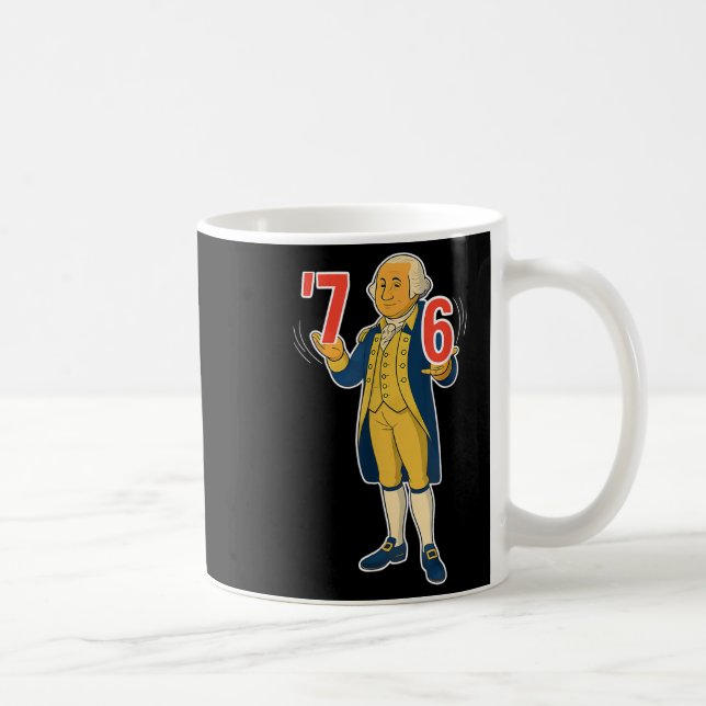 67 Six Seven Rolig George Washington Meme  Kaffemugg (Höger)