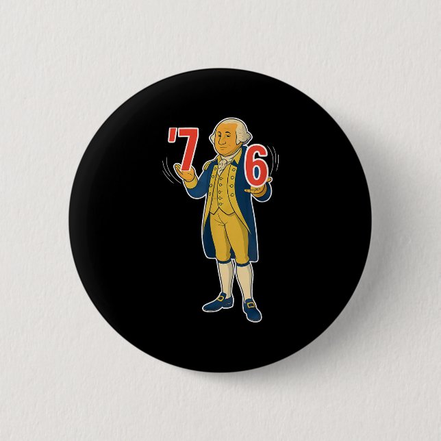 67 Six Seven Rolig George Washington Meme  Knapp (Framsida)