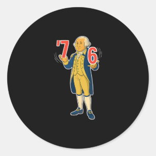 67 Six Seven Rolig George Washington Meme Runt Klistermärke