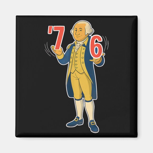 67 Six Seven Rolig George Washington Meme T-shirt_ Magnet (Framsidan)