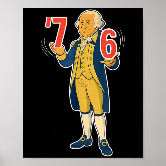 67 Six Seven Rolig George Washington Meme T-shirt_ Poster (Framsidan)