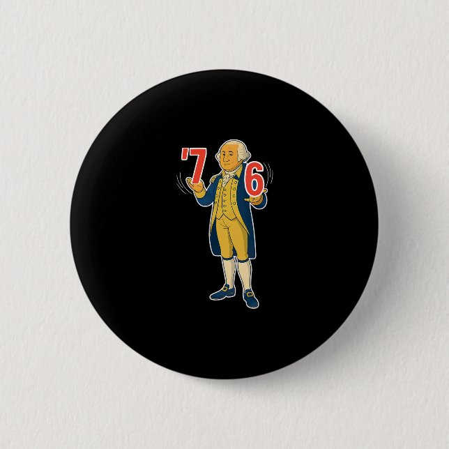 67 Six Seven Roligt George Washington Meme  Knapp (Framsida)
