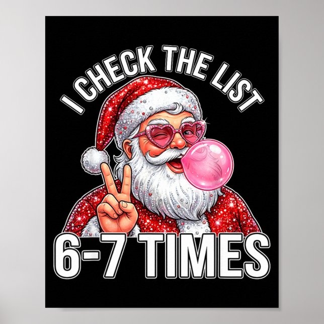 67 Six Seven Roligt jul 6 7 Tomte Meme Män Kläder Poster (Framsidan)