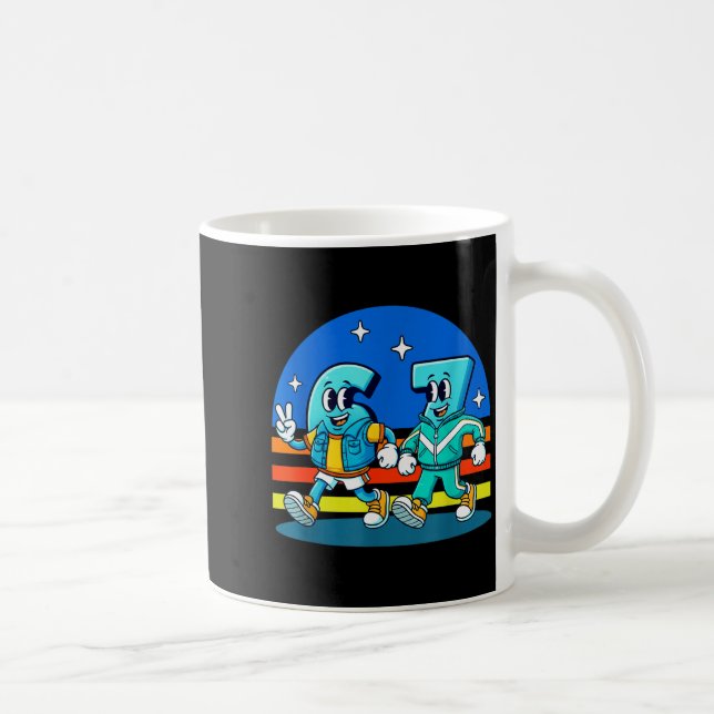 67 Six Seven Roligt Meme Rolig Design Barn Skola  Kaffemugg (Höger)