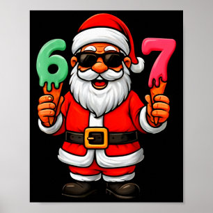 67 Six Seven Santa Meme jul rolig Poster
