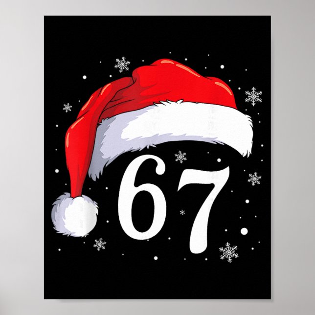 67 Six Seven Santa Roligt Jul 6 7 Meme Män Wo Poster (Framsidan)