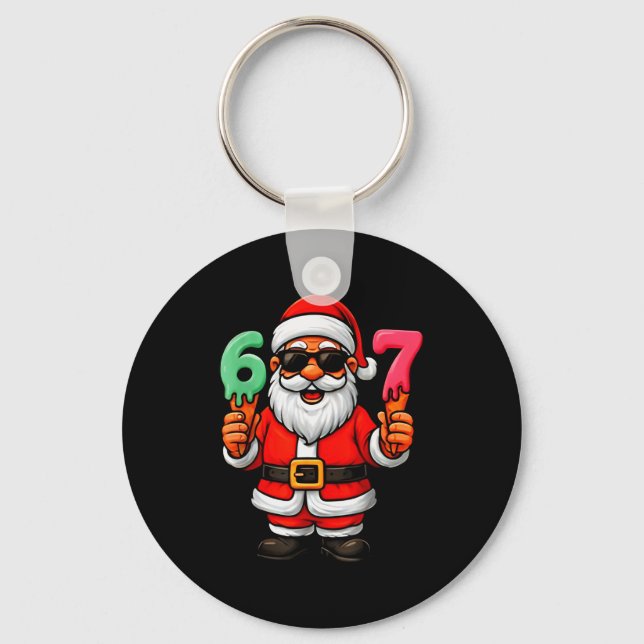 67 Six Seven Tomte Meme Jul Roligt  Nyckelring (Framsida)