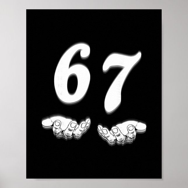 67 Sju med Händer svartvitt Poster (Framsidan)