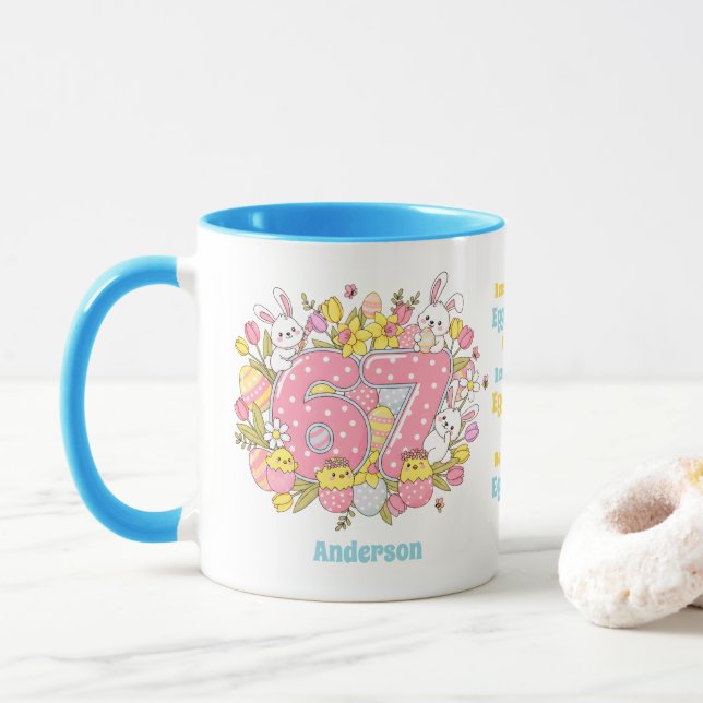 67 skäl till att vi är Ägg-cellenta vänner! Påsk Mugg (Med munk)