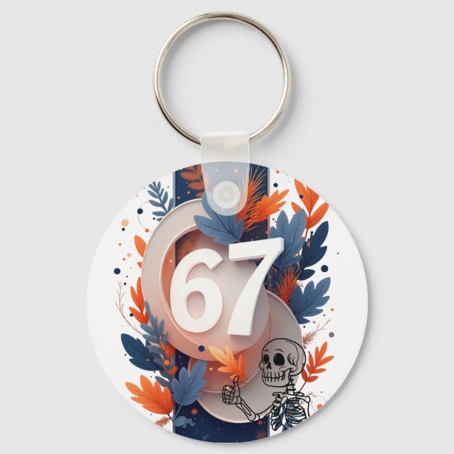 67 Skelett Hand Halloween Nyckelring (Framsida)