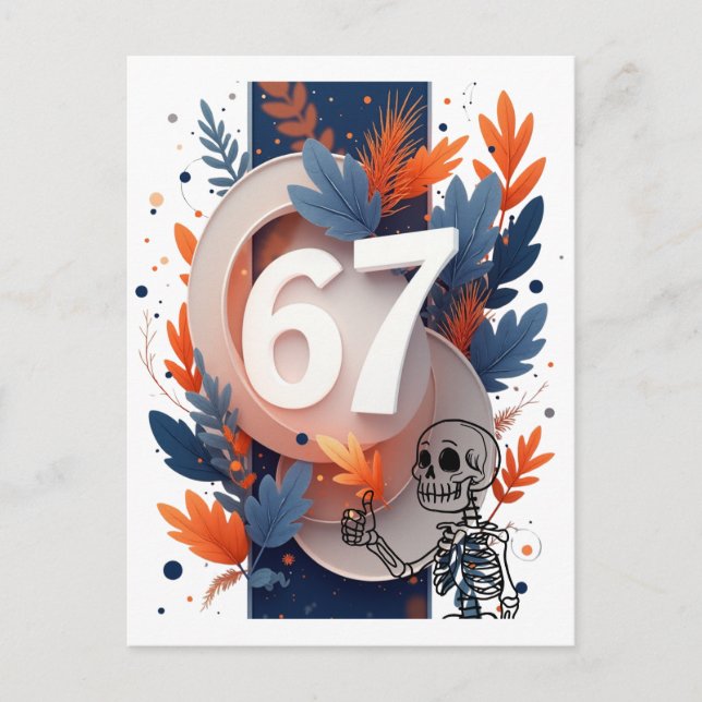 67 Skelett Hand Halloween Vykort (Framsida)