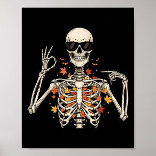 67 Skelett Meme Rolig Six Seven Gen Alpha Hallowee Poster
