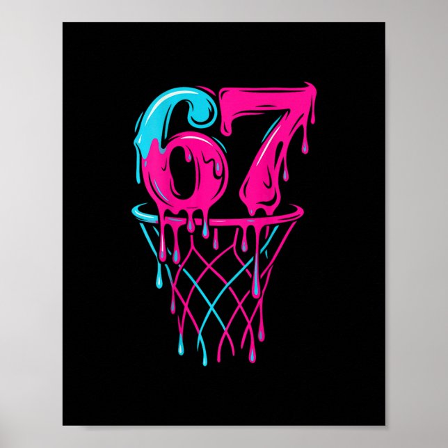 67 Sketll Drip Sex Seven Funny Gen Alpha Poster (Framsidan)