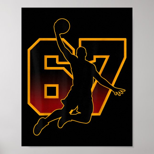 67 Sketll Meme Slam Dunk Position Six Seven Game T Poster (Framsidan)