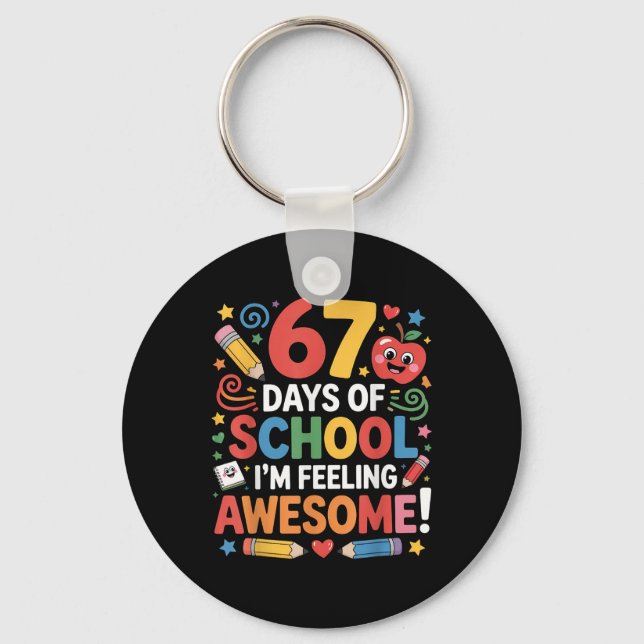 67 Skoldagar Feeling Awesome Meme 100:e skoldagen Nyckelring (Framsida)