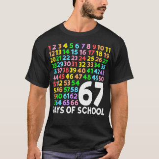 67 Skoldagar Lärare Barn Pojke 67 Matematik Nummer T Shirt
