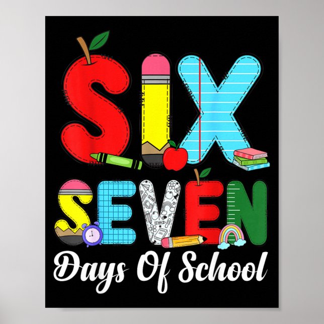 67 Skoldagar Shirt Lärare Barn Rolig 67 Meme Poster (Framsidan)