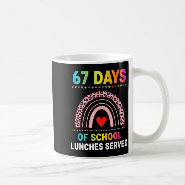 67 Skoldags Luncher Serverade 6 7 Meme Regnbåge  Kaffemugg (Höger)