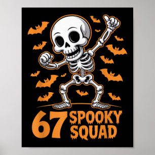67 Skum Squad Halloween Skelett 6 7 Meme Sex Sju Poster