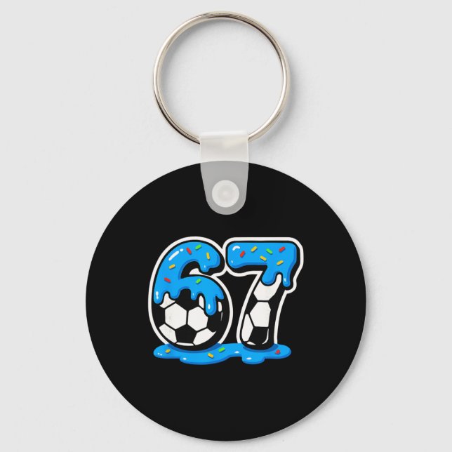 67 Soccer Ice Cream Drip Brain Rot Meme  Nyckelring (Framsida)