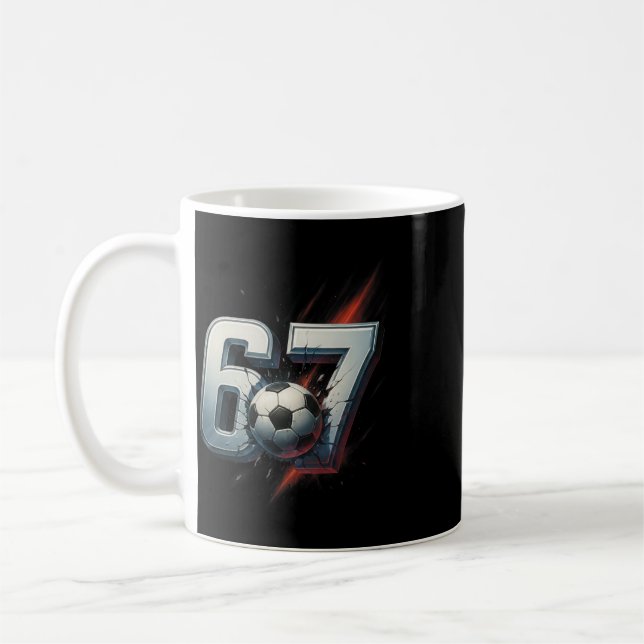 67 Soccer Six Seven 6 7 Meme 67 _4  Kaffemugg (Vänster)