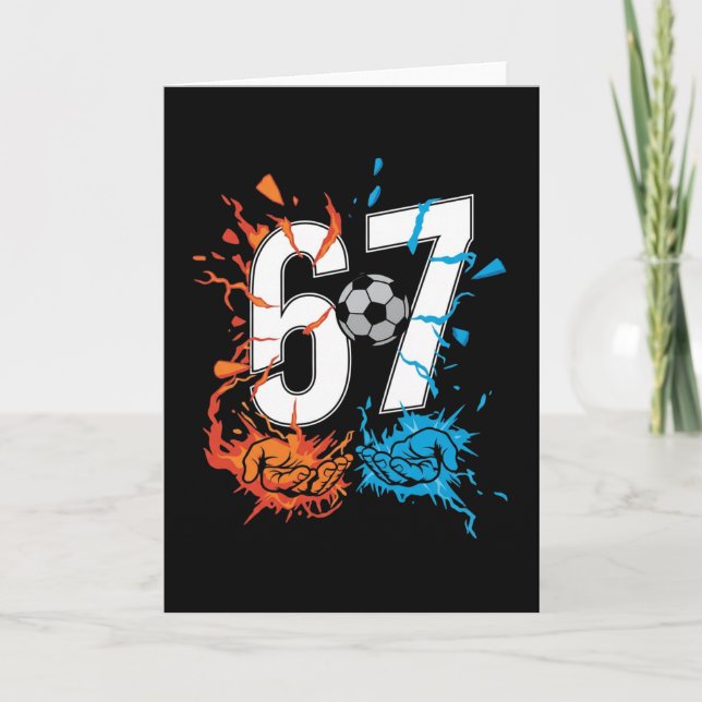 67 Soccer Six Seven Soccer 6 7 Kids Boys Girls Kort (Framsida)