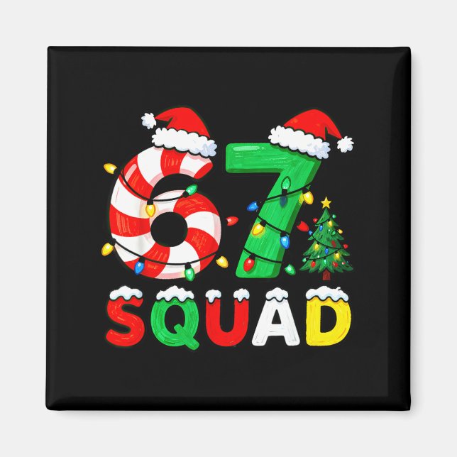 67 Squad Christmas Candy Cane Six Seven Meme Xmas  Magnet (Framsidan)