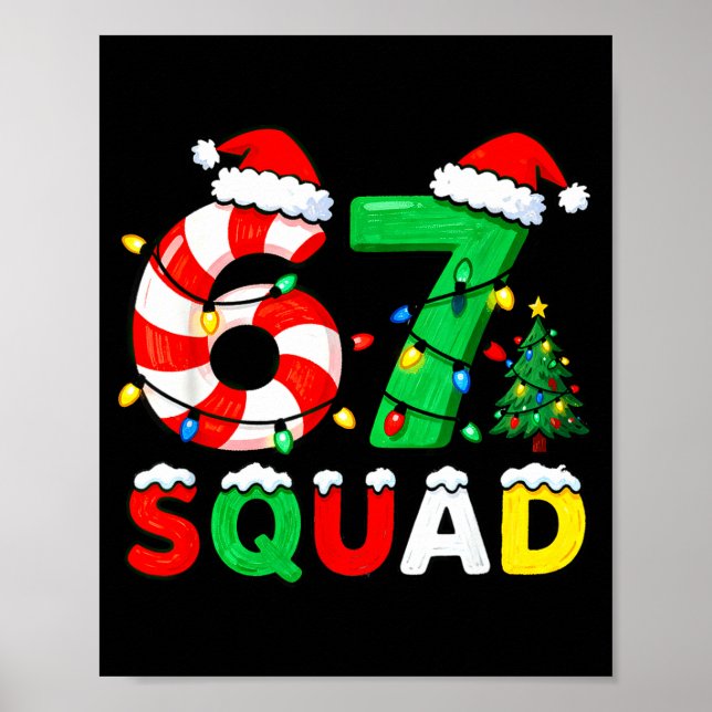 67 Squad Christmas Candy Cane Six Seven Meme Xmas  Poster (Framsidan)