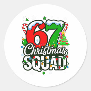 67 Squad Lärare Jul Rolig Holiday Klassrum Cr Runt Klistermärke