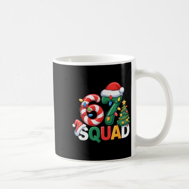 67 Squad Squad Teacher Christmas Design Funny 67  Kaffemugg (Höger)