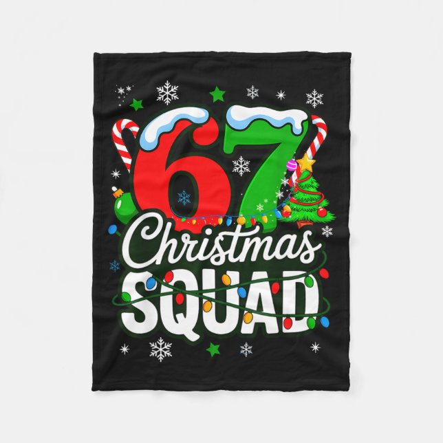 67 Squad Teacher Christmas Funny Holiday Clroom Cr Fleecefilt (Framsidan)