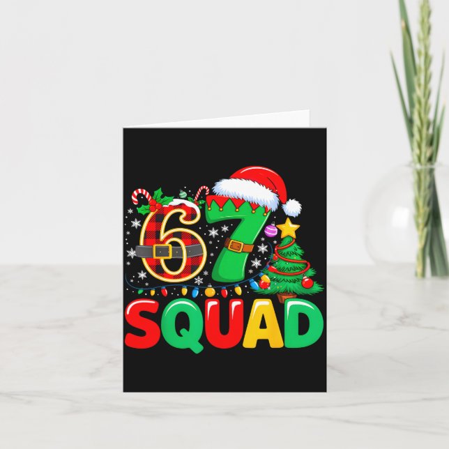 67 Squad Teacher Christmas Funny Holiday Clroom Cr Kort (Framsida)