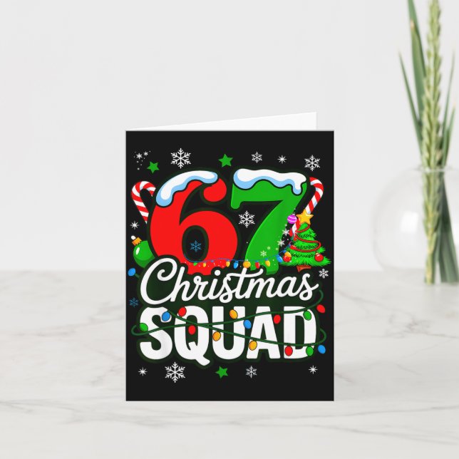 67 Squad Teacher Christmas Funny Holiday Clroom Cr Kort (Framsida)