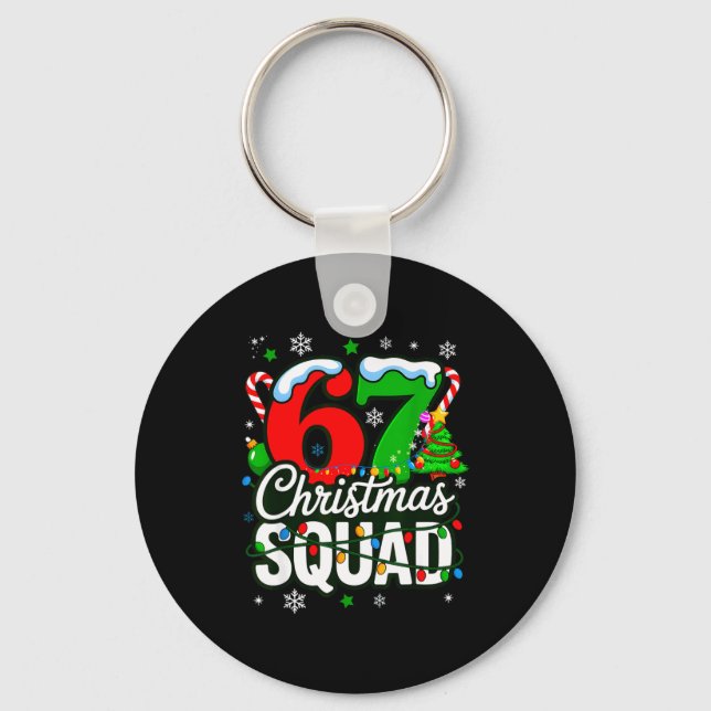 67 Squad Teacher Christmas Funny Holiday Clroom Cr Nyckelring (Framsida)