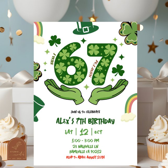 67 St Patrick Birthday Invitation Inbjudningar (Skapare uppladdad)