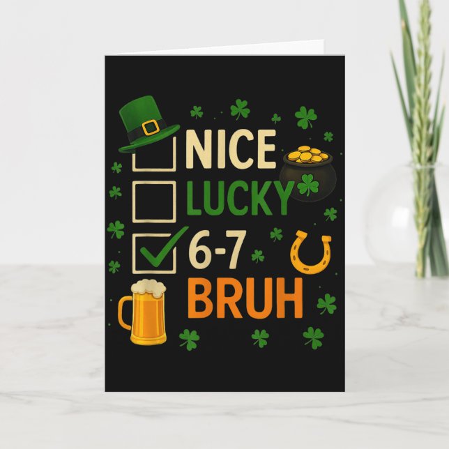 67 St Patricks Day Roliga Six Seven Shamrock 67 Mi Kort (Framsida)