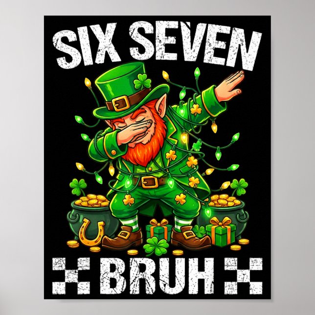 67 St Patricks Funny Six Seven Meme Leprechaun Boy Poster (Framsidan)