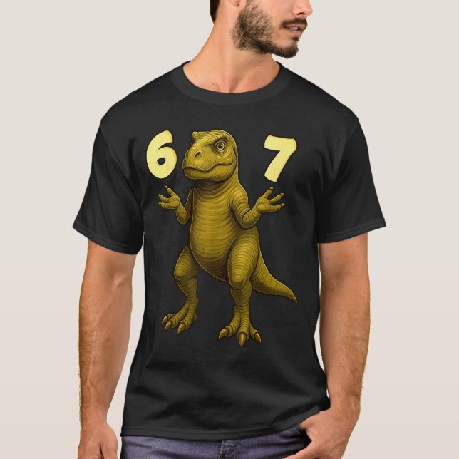 67 T-rex Hands Motion Dinosaur Meme For Kids Teens T Shirt (Framsida)