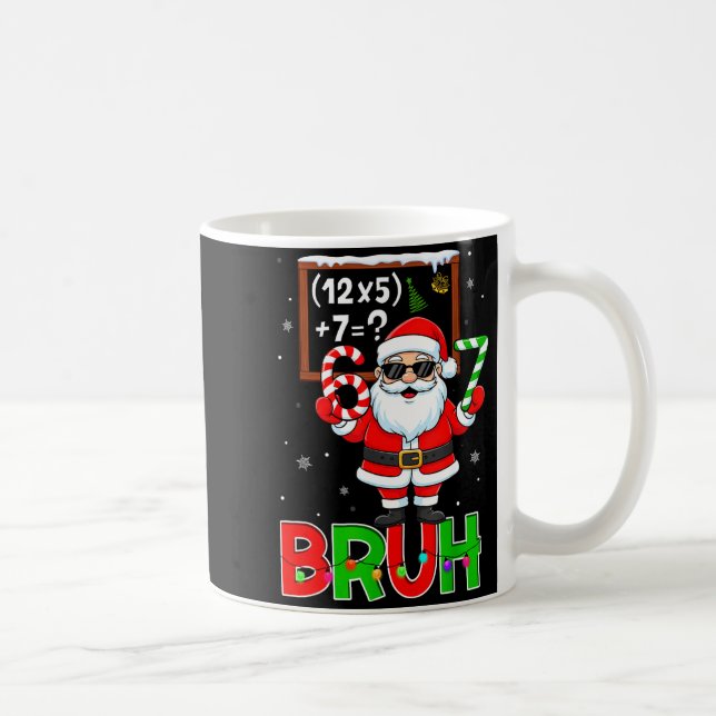 67 Teacher Christmas Santa Six Seven Meme Math Equ Kaffemugg (Höger)