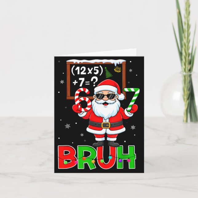 67 Teacher Christmas Santa Six Seven Meme Math Equ Kort (Framsida)