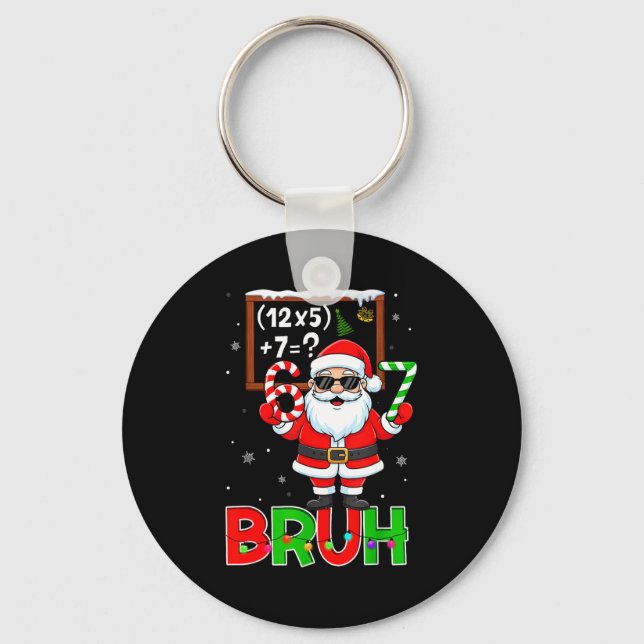 67 Teacher Christmas Santa Six Seven Meme Math Equ Nyckelring (Framsida)